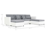 NNEVL 4-Seater Pull-out Sofa Bed Faux Leather White