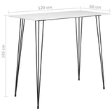 NNEVL Bar Table White 120x60x105 cm
