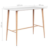 NNEVL Bar Table White 120x60x105 cm
