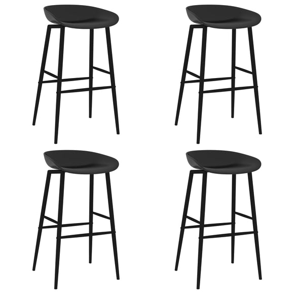 NNEVL Bar Chairs 4 pcs Black