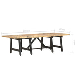 NNEVL Extendable Coffee Table 160x70x45 cm Solid Mango Wood