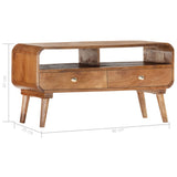 NNEVL TV Cabinet 90x35x47 cm Solid Mango Wood