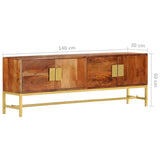 NNEVL TV Cabinet 140x30x50 cm Solid Acacia Wood
