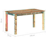 NNEVL Dining Table Solid Reclaimed Wood 140x70x76 cm