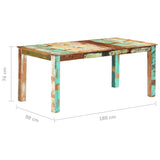 NNEVL Dining Table Solid Reclaimed Wood 180x90x76 cm