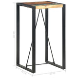 NNEVL Bar Table 60x60x110 cm Solid Reclaimed Wood