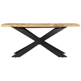 NNEVL Dining Table 180x90x76 cm Solid Rough Mango Wood