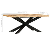 NNEVL Dining Table 180x90x76 cm Solid Rough Mango Wood