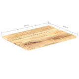 NNEVL Table Top Solid Wood Mango 25-27 mm 80x60 cm