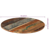 NNEVL Round Table Top 60 cm 15-16 mm Solid Reclaimed Wood