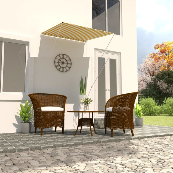NNEVL Retractable Awning 100x150 cm Yellow and White