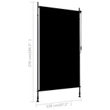 NNEVL Outdoor Roller Blind 120x270 cm Anthracite