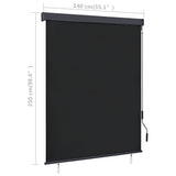 NNEVL Outdoor Roller Blind 140x250 cm Anthracite