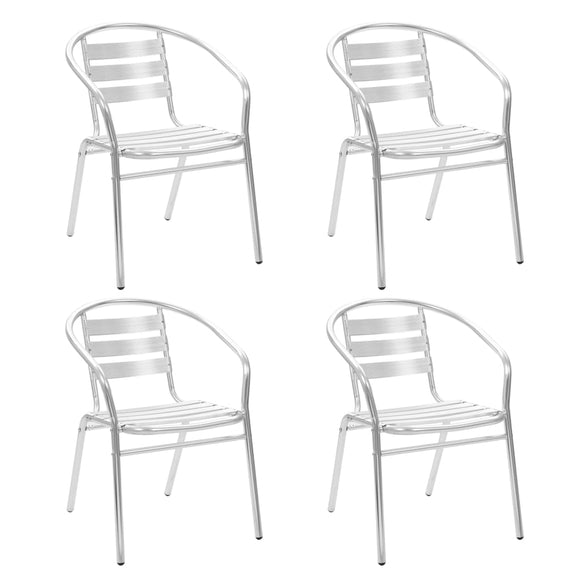 NNEVL Stackable Outdoor Chairs 4 pcs Aluminium