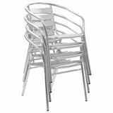 NNEVL Stackable Outdoor Chairs 4 pcs Aluminium