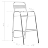 NNEVL Stackable Bar Chairs 2 pcs Aluminium