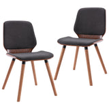 NNEVL Dining Chairs 2 pcs Grey Fabric