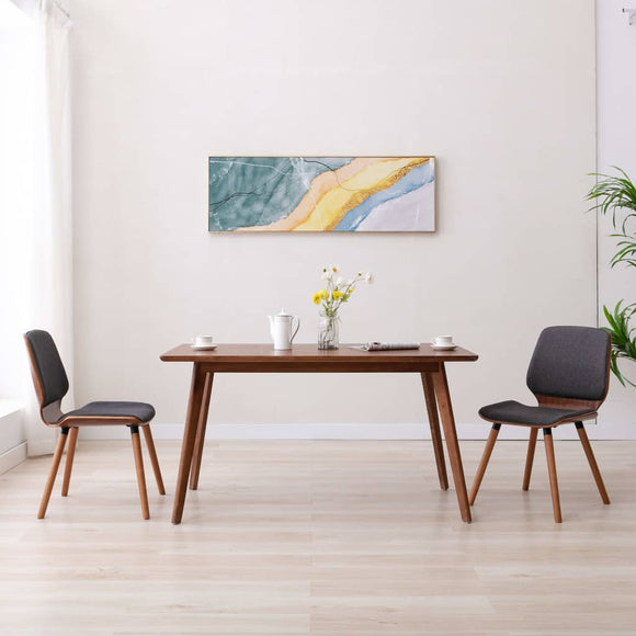 NNEVL Dining Chairs 2 pcs Grey Fabric