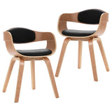 NNEVL Dining Chairs 2 pcs Bent Wood and Faux Leather