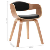 NNEVL Dining Chairs 2 pcs Bent Wood and Faux Leather