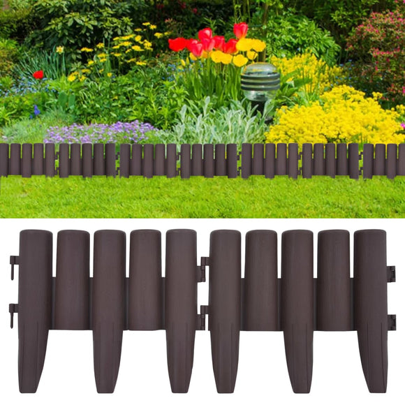 NNEVL Lawn Edgings 36 pcs Brown 10 m PP