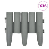 NNEVL Lawn Edgings 36 pcs Grey 10 m PP