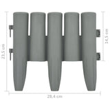 NNEVL Lawn Edgings 36 pcs Grey 10 m PP