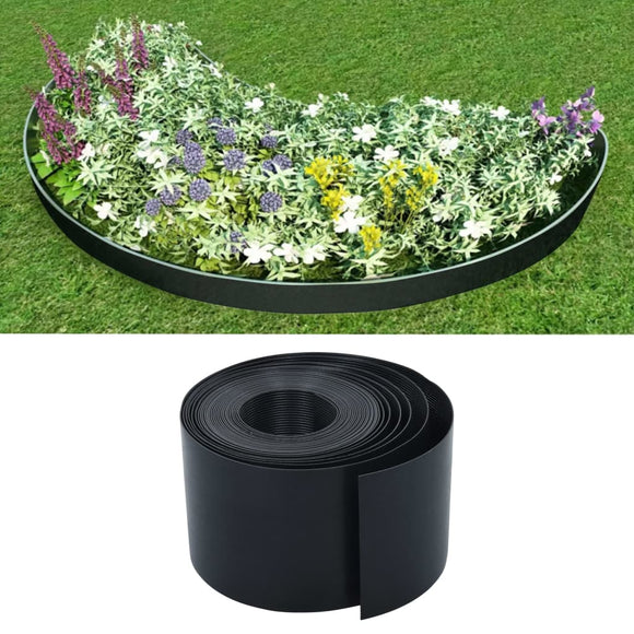 NNEVL Garden Edging Black 10 m 15 cm PE