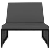 NNEVL Sun Loungers 2 pcs with Table Poly Rattan Black