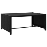 NNEVL Sun Loungers 2 pcs with Table Poly Rattan Black