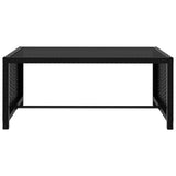 NNEVL Sun Loungers 2 pcs with Table Poly Rattan Black