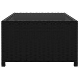 NNEVL Sun Loungers 2 pcs with Table Poly Rattan Black