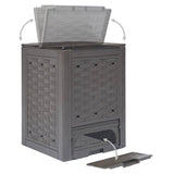 NNEVL Garden Composters 2 pcs Brown 60x60x83 cm 600 L Plastic Rattan