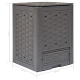 NNEVL Garden Composters 2 pcs Brown 60x60x83 cm 600 L Plastic Rattan