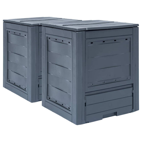 NNEVL Garden Composters 2 pcs Grey 60x60x73 cm 520 L