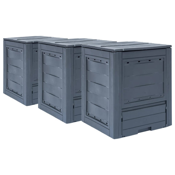 NNEVL Garden Composters 3 pcs Grey 60x60x73 cm 780 L