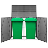 NNEVL Double Wheelie Bin Shed Black 153x78x120 cm Poly Rattan