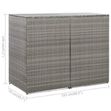 NNEVL Double Wheelie Bin Shed Anthracite 153x78x120 cm Poly Rattan