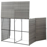 NNEVL Double Wheelie Bin Shed Anthracite 153x78x120 cm Poly Rattan
