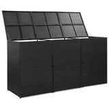 NNEVL Triple Wheelie Bin Shed Black 229x78x120 cm Poly Rattan
