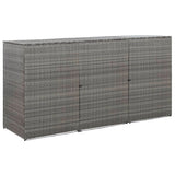 NNEVL Triple Wheelie Bin Shed Anthracite 229x78x120 cm Poly Rattan