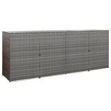 NNEVL Quadruple Wheelie Bin Shed Anthracite 305x78x120 cm Poly Rattan