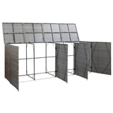 NNEVL Quadruple Wheelie Bin Shed Anthracite 305x78x120 cm Poly Rattan