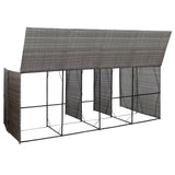 NNEVL Quadruple Wheelie Bin Shed Anthracite 305x78x120 cm Poly Rattan