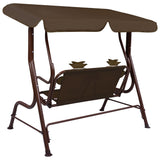 NNEVL Kids Swing Bench Brown 115x75x110 cm Fabric