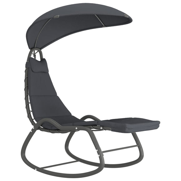 NNEVL Garden Swing Chair Grey 160x80x195 cm Fabric