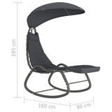 NNEVL Garden Swing Chair Grey 160x80x195 cm Fabric