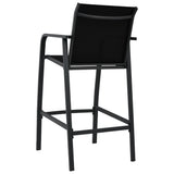 NNEVL Garden Bar Chairs 2 pcs Black Textilene
