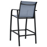 NNEVL Garden Bar Chairs 2 pcs Grey Textilene