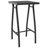 NNEVL Garden Bar Table Black 60x60x110 cm Tempered Glass